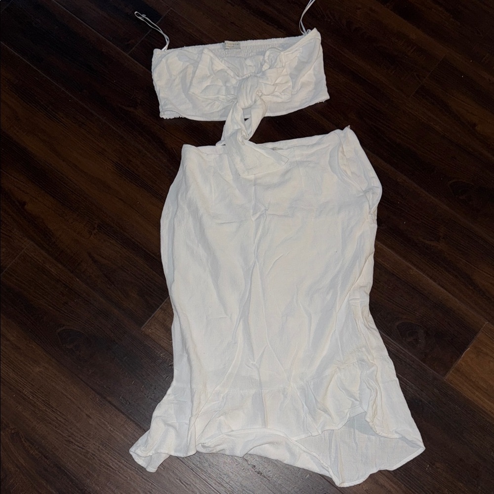Paper Crane White Skirt set